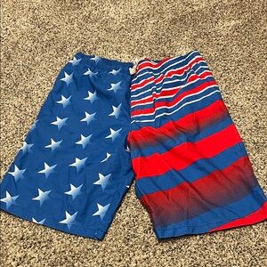 Boy’s Patriotic Star and Stripe Swim Shorts
